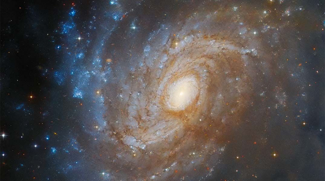 Hubble spots a galaxy hidden in a dark cloud